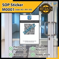 LARGE A1 A0 My Sejahtera QR Code Sticker with lamination (Waterproof)