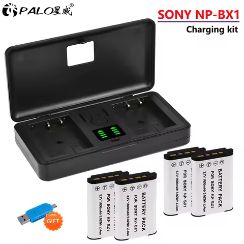 PALO NP BX1 NP-BX1 Battery with LCD Fast Charger Box for Sony ZV-1 RX100 M7 M6 FDR-X3000 IV HX300 WX