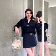 VALENTINO 經典老花拼皮 手提肩背斜背水桶包 16*20*11 95新 配件塵袋卡冊吊牌