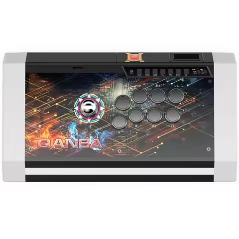 DIY Panel Arcade Fighting Stick, QANBA Q3 Obsidian with Gravity KS Silent, for PC & Android Multi-Pl