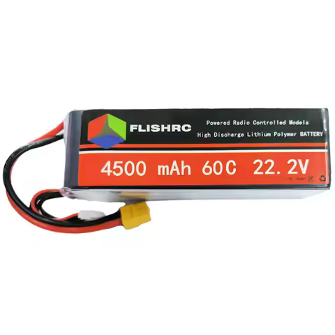 1PCS FLISHRC Lipo Battery 4500mAh 6S 22.2V 60C for FL500 Airwolf AH-64 EC135 AS350 AH-6 MD500 UH-1 H
