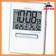 [Direct from Japan][Brand New]Seiko Clock Alarm Clock Traveller Radio Wave Digital Calendar Temperature Humidity Display White Pearl SQ699W SEIKO