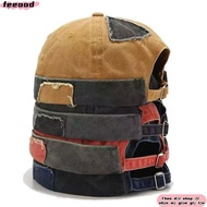 FEEOOD Melon Docker Cap, Adjustable Vintage Brimless Hat,  Retro Rolled Cuff Docker Cap Summer Sprin