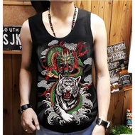 Yc collection - Men's Singlet with Jackda image and TIGER Motif