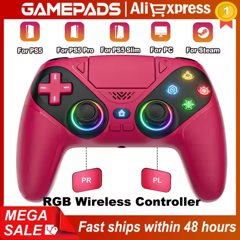 RGB Wireless Gaming For PS5 Controller Playstation 5 Controller Hall Joystick Dual Vibration PS5 Gam
