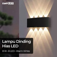 8W plastic indoor LED wall lamp with 8 warm white LEDs, comfortable lighting for bedrooms or living 