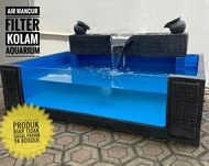 AIR MANCUR FILTER KOLAM AQUARIUM (BONUS UMPAN IKAN DAN GRATIS MESIN AIR) ukuran 120x80x40