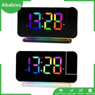[Ababixa] Digital Alarm Clock, Bedside Clock Colorful LED Display FM Radio Projection Clock, Mirror Clock, for Desktop Living Room