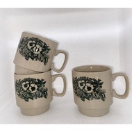 Vintage Flower Ceramic Mug Pottery Drinkware Stoneware Coffee Afternoon Tea mugs kopitiam mug ceramic mug