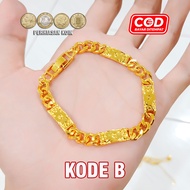 Gelang Rantai Makassar Lapis Emas 24K Warna Kuning Elegan untuk Wanita