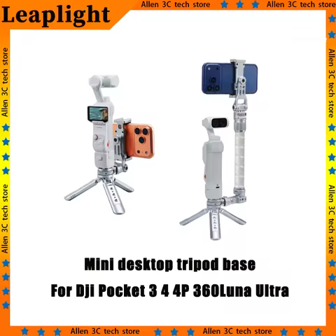 Leaplight For Dji Pocket 3 4 4p 360luna Ultra Mini Tripod Aluminum Alloy Ultra Portable Handheld Gri