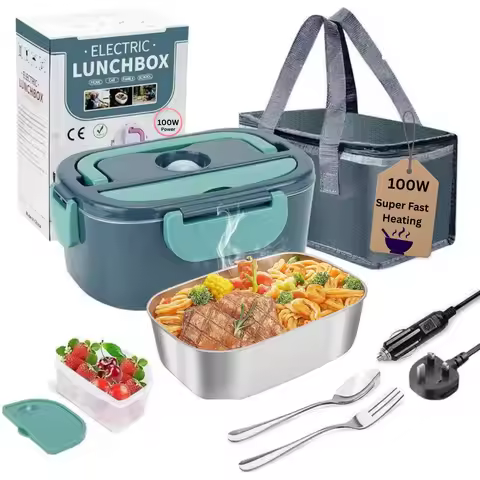Electric Lunch Box Food Warmer 100W Heated Lunch Box 12V 24V Home Car Truck