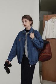 中古感 / 復古飛行員夾克外套 / 牛仔