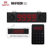 DAYTECH เครื่องเรียกคิว หมายเลข4หลักคิวแบบไร้สายโทรระบบกันน้ำ waiter call button Touch Keypad Number &amp; นาฬิกาแสดงผลระบบลำโพงคู่ CK04