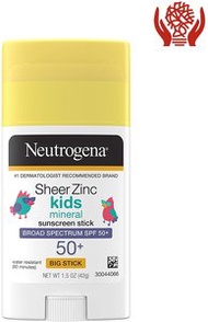 Neutrogena - Sheer 氧化鋅兒童礦物防曬棒，SPF 50+，42 克