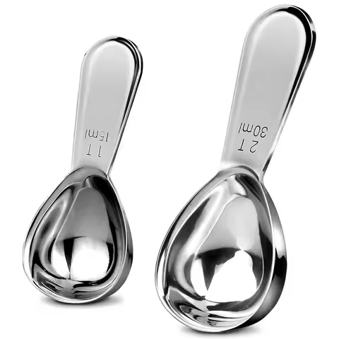 Endurance Stainless Steel Coffee Scoops & Measuring Spoons Coffeeware, Exact Ergonomic Tablespoon - 