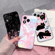 Suitable For Honor 400 Lite Phone Case Colourful Butterfly Pretty Flowers Soft Transparent TPU Silic