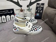 新款 Vans萬斯 Slip On黑灰棋盤格紋黑標套腳帆布 板鞋JDF36 波鞋 休閒鞋