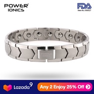 【 FDA Registration】Power Ionics 100% ไทเทเนียม99.999% Germanium Mens Womens สร้อยข้อมือ Therapy ของข