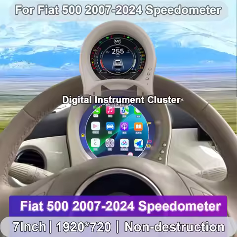 Hawknavi Generation Car Digital Instrument Cluster 12.3" LCD Dashboard Screen LCD For Fiat 500 2007-