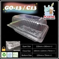 OPS C13/GO13 Plastic Tray with Lock (50pcs+-) Bakery Disposable Plastic Clear Food Box / Bekas Kuih
