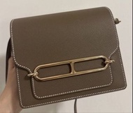 Brand new Hermes mini roulis 大象灰淺金扣 etoupe lghw