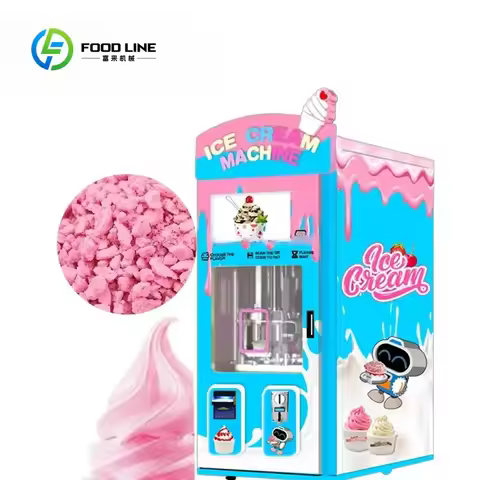 6-Axis Robotic Arm Soft Ice Cream Vending Machine, Commercial Automatic Unmanned Self-Service Ice Cr