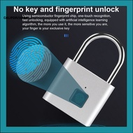 [CF] Fingerprint Padlock USB Rechargeable Quick Response Zinc Alloy Keyless Biometric Portable Smart Touch Lock for Door Locker Suitcase Gym