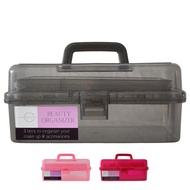 13-inch Beauty Organizer, Makeup Case, Hard Plastic Makeup Box, Clear Cosmetic Case, Expandable Case