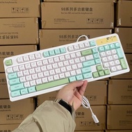 K K98-Key Wired Mute Color Matching Keyboard Feel Good Laptop Male Gaming Keyboard USB Luminous High
