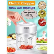 [SG ready stock] Electric Wireless Mini Food Garlic Onion Chilli Ginger Chopper Grinder Blender Juicer USB Rechargeable