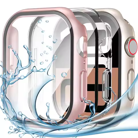 For IPhone IWatch Series 10 46/42MM Smartwatch Tempered Glass+Cover Bumper HD Screen Protector For i