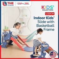 THE Dinosaur Slide With Basketball Frame Kids Playground Indoor Outdoor Safety Slide Playground