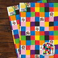 Birthday Wrapping Paper 6 Sheets 6 Tags Elmer The Patchwork Elephant Leaf Size 70 x 50 cm Official P