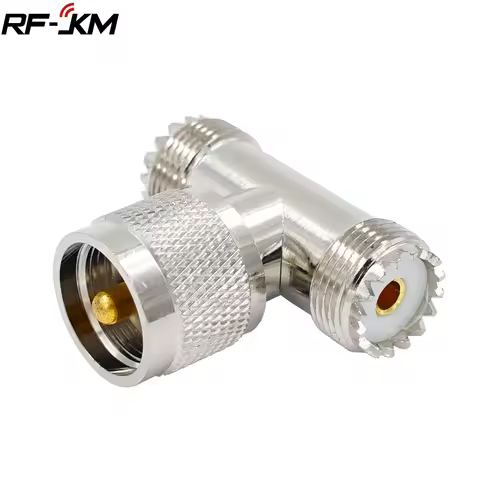 1PCS Connector PL259 UHF Male PL-259 to Dual SO-239 UHF Female SO239 Triple Tee Type 3 Way Adapter c