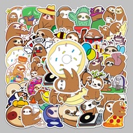 50 Sheets Cartoon Sloth Cute ins Style Decorative Stickers Luggage Scooter Motorcycle Car Creative Stickers