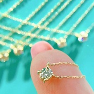 日本製 18k 12分 經典四爪真鑽/鑽石 項鍊/頸鍊 Tiffany款旅遊旅