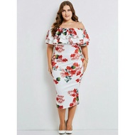 Plus size / dinner dress / floral womens bodycon dress