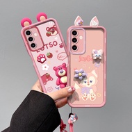 For Samsung A15 Phone Case Luxury Silicone Shockproof Hand Rope For Samsung Galaxy A15 SM-A155f Casi