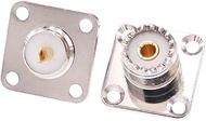 2pcs UHF Female SO239 4-Hole Panel Chassis Mount Flange Panel Solder Cup RF Coaxial Coax Connector A