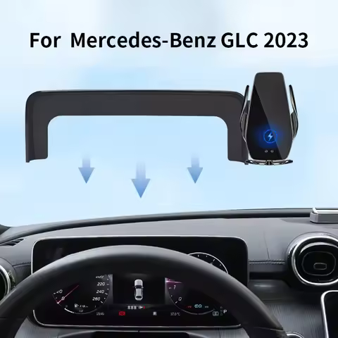 Car Phone Holder for Benz GLC 220 250 300 400EV AMG 4MATIC 2023 Screen navigation wireless charging 