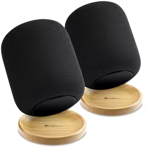 Bamboo Stand for HomePod 2 with Non-Slip Feet and Scratch Resistant Elegant Space Saving Smart Speak