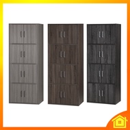 [OneHome] 4 Tier Shelf Cabinet Cupboard Wood Rack Cloth File Book Study Rak 4 Tingkat Kabinet Baju Fail Buku Almari Kayu