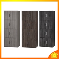 [OneHome] 4 Tier Shelf Cabinet Cupboard Wood Rack Cloth File Book Study Rak 4 Tingkat Kabinet Baju F