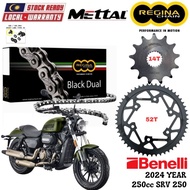 BENELLI 250cc SRV 250 Full Set Regina Black Dual Chain 525 ZRA Mettal Sprocket Sets