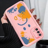 Casing hp for OPPO A74 A95 F19 F19s Reno 6 Lite Case Sad expression with paint style Silicone Case C