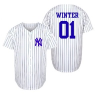 Aespa kpop winter karina giselle ning Korean striped baseball Jersey softball tracksuit