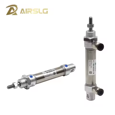 AIRTAC type Pneumatic Stainless Air Cylinder Double Action Mini Round Cylinders MA20x100S MA20X50SU 