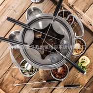 Ceramic Chocolate Cheese Fondue Stainless Steel Ice Cream Cheese Hot Pot Stove DIYCandle Heating Furnace