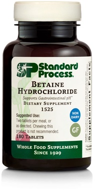 Standard Process Betaine Hydrochloride - Whole Food GI and Digestive Health Supplement with Magnesiu